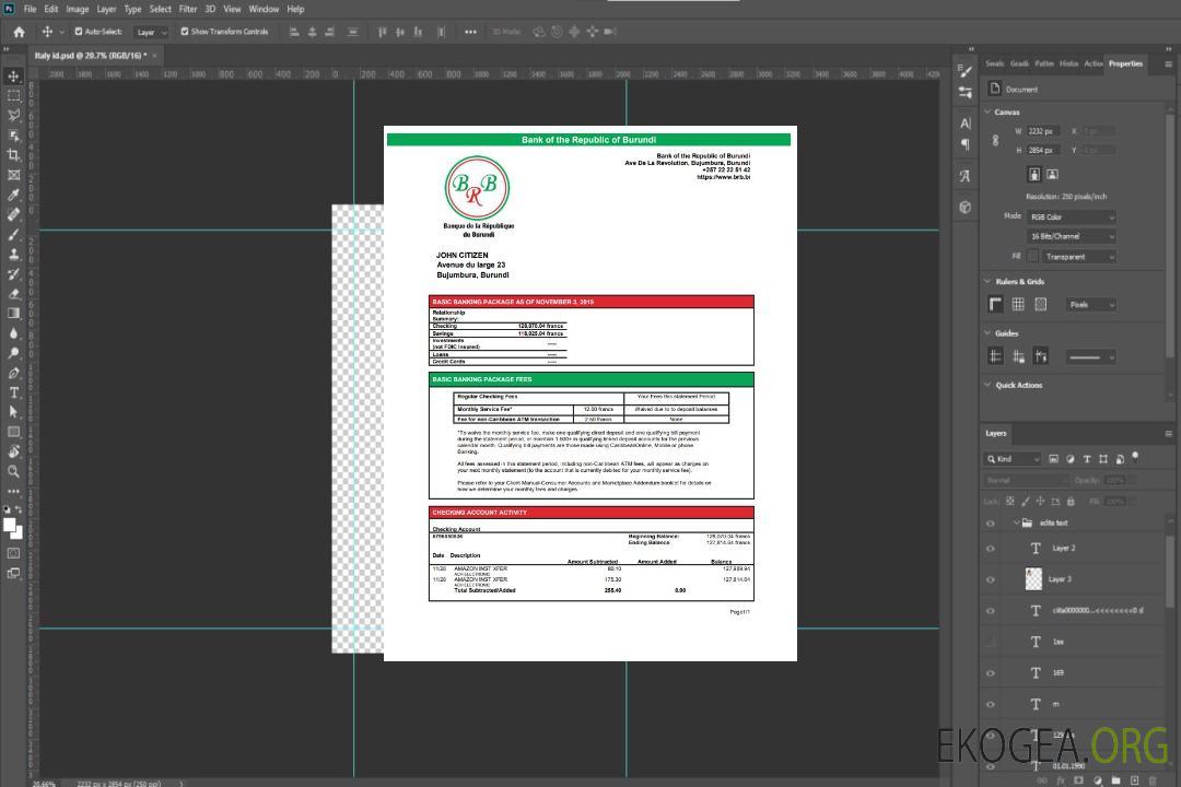 Relevé bancaire de la Banque du Burundi de la République du Burundi template Relevé bancaire de la Banque du Burundi de la République du Burundi template